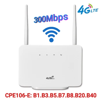 4G Безжичен Рутер 300 Mbit/s 4G LTE CPE Модем Рутер RJ-45 LAN WAN Външна Антена Безжична точка за Достъп със слот за sim-карти EU/US Plug Изображение
